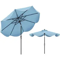 KOMFOTTEU Ombrellone da giardino con protezione solare e inclinazione regolabile, ombrellone da terrazza con manovella, ombrellone per terrazza, picnic, caffetteria, φ270 x 245 cm