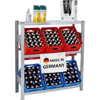 Proregal Portacasse per bevande CHIEMSEE Germany | HxLxP 115x106x34cm | 6 casse su 2 livelli + pannello | zincato
