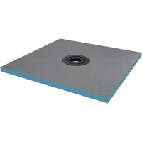 Doporro Piatto Doccia 100x100x4 cm da Piastrellare in Polistirene Rigido XPS Tagliabile, con Piletta di Scarico 35L/min, Pronto per Bagno Moderno