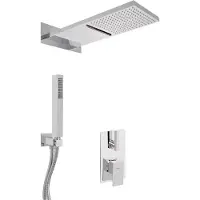 Casa Padrino Set doccia miscelatore monocomando per doccia ad incasso soffione doccia con getto a cascata / getto a pioggia argento - Set doccia bagno