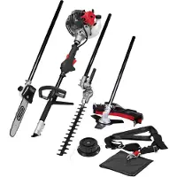 Scheppach Attrezzo multifunzione a benzina 4in1 MT33P tagliaerba decespugliatore tagliasiepi potatore a palo | Motore a 2 tempi da 900 W con 32,6 cm³ di cilindrata