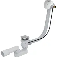 Alcadrain Sifone per vasca da bagno (Alcaplast) automatico con troppopieno, cromato A564CRM3-120