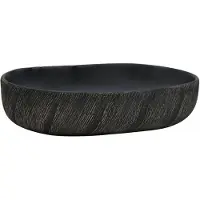Syfax Lavabo da Appoggio Nero Ovale 59x40x14 cm Vetroceramica