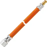 GOK Tubo gas in gomma da 1/4 LH-ÜM a nipplo a innesto - 100 cm - fino a -30°C