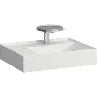 Laufen Kartell lavabo à poser, tablette à gauche, 3 trous pour robinet, sans trop-plein, 600x460mm, H8183357571581, H8183357571581