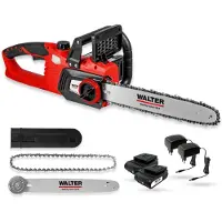 Walter Motosega a batteria Li-Ion 40 V Brushless incl. 2x batteria 2 Ah, 2x caricabatterie