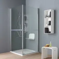 KIAMAMI VALENTINA Box doccia disabili anziani 90x90 in cristallo con doppia apertura a battente