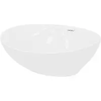 LuxeBath lavabo Lavabo da appoggio ovale, 41x33x14,2 cm, bianco, Vetroceramica