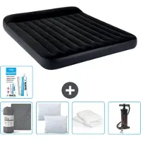 Intex Lettino - 2 persone - 183 x 203 x 25 cm - Blu scuro - Consegna inclusa Lenzuolo di ricambio - Bacio - Pompa - Set di riparazione e protezione per il cuscino