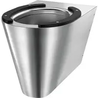 Delabie WC S21 S sospeso Acciaio inox 1.4301 satinato +2 guance del sedile nere