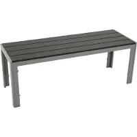 Degamo Panca sgabello Panchina da giardino SORANO 2 posti Alluminio grigio argento Legno artificiale grigio scuro