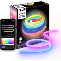 Calex Nastro LED Smart Neon Tubolare 360° da 3M, RGBIC, 18W, 3M, IP44, Multicolore