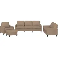Syfax Set di Divani 4 pz con Cuscini cappuccino in Pelle finta