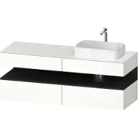 Duravit Collection One Meuble sous-vasque sur console, 2 tiroirs, découpe à droite, 1600x550x600mm, niche graphite super mate, QA4778080220010, QA4778080220010