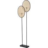 Osram Lampada da terra Decor Rattan Dandelion, 2 x E27, beige, lampada da terra in rattan naturale per il soggiorno