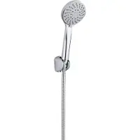 TRIZERATOP Set di doccette con idromassaggio a pioggia, cromo, grigio