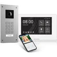 Balter ENTRI LN videocitofono da incasso con telecamera full HD e tastierino con codice PIN incl. 2 fili 1x monitor WiFi HD da 7 pollici app per smartphone per 1 set domestico familiare