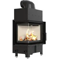 Kratki Inserto per caminetto in acciaio FLOKI S left 8 kW Ø 160 con molla per porta