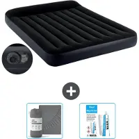 Intex Lettino - 2 persone - 152 x 203 x 25 cm - Blu - Incluso pompa - lenzuolo e kit di riparazione
