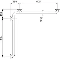 Delabie Corrimano per sedile doccia D32mm nylon bianco