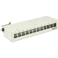 DeLOCK Keystone Desktop Patchpanel 12 Port grau