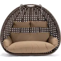 HOME DELUXE - Sedia sospesa TWIN - Marrone, solo cesto - incl. cuscini seduta e schienale I Sedia sospesa in polyrattan cesto sospeso per altalena da giardino