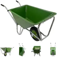 TRUTZHOLM Carrello da cortile XL 220 L 300 kg Cerchio in acciaio Ruota pneumatica Carrello per mangime Carriola Cavalli Cortile Stalla