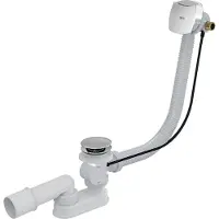 Alcadrain Sifone per vasca da bagno (Alcaplast) automatico con troppopieno, in metallo A564KM1-100