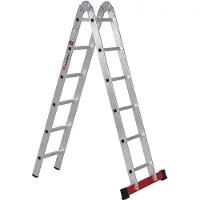 Euroline Scala pieghevole in alluminio, numero di pioli 2 x 6 3170106 (Scala pieghevole)