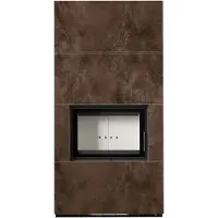 Kratki FLOKI BOX 8 kW Ø 160 sinterizzato al quarzo OSSIDO MORO Kit caminetto con porta a molla