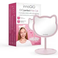 PADU Specchio cosmetico con retroilluminazione a LED, Pink Cat
