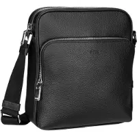 BOSS New Crosstown Borsa a tracolla Vera Pelle 24 cm nero