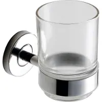 Kwc AR supporto per bicchiere, MEDIUS, acciaio inox, 70x100x105 mm, montaggio in superficie, hgl, bicchiere in vetro