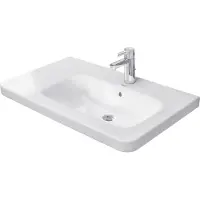 Duravit lavabo pour meubles DuraStyle 80cm, avec trop-plein, avec plage pour robinetterie, 1 trou pour robinetterie, bassin à droite, 23268000001, 23268000001