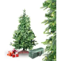 Gartenpirat Albero di Natale artificiale BonTree abete 150 cm con illuminazione 150 LED bianco caldo Comfort set albero di Natale con supporto in legno e borsa di stoccaggio