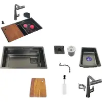 OEM Lavello da cucina, design sottopiano, acciaio inox resistente, 68x40cm B