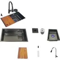 OEM Lavello da cucina, design sottopiano, acciaio inox resistente, 75x40cm C