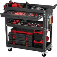 Vevor carrello portautensili 830x350x826 mm, portata 160 kg, carrello da officina con cassetto, organizzatore per attrezzi da meccanico, per garage, magazzino e officina di riparazione, nero