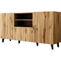 Mirjan 24 Cassettiera combinata di design HAER 1 - rovere wotan / nero