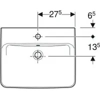 Geberit Renova Plan, lavabo à poser, 55x44 cm, 1 trou pour robinet, avec trop-plein, 501720, 501.720.00.1, 501.720.00.1