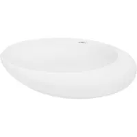 LuxeBath lavabo Lavabo da appoggio ovale, 58,5x37,5x14,5 cm, bianco, Vetroceramica
