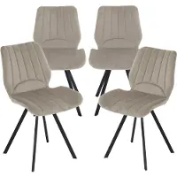 Trisens Sedie da pranzo Sedia da cucina Sedia imbottita Sedia di design con schienale, con seduta in velluto, struttura in metallo , Quantità:4 pezzi;Colore:Taupe