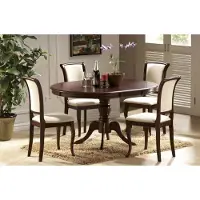 Feldmann-Wohnen Tavolo da pranzo Tavolo da cucina Olivia 106-141x106x76cm noce scuro allungabile stile liberty