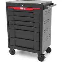 OEM Carrello portautensili HBM con 7 cassetti, 68 cm, nero