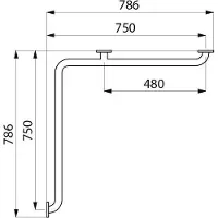Delabie Corrimano a 2 pareti D32 750x750mm in acciaio inox hgl.pol.
