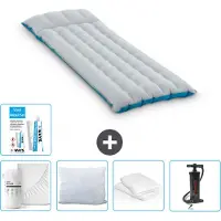 Intex Materassino da campeggio - 1 persona - 67 x 184 x 17 cm - blu - include lenzuolo - bacio - pompa - kit di riparazione e protezione per il cuscino