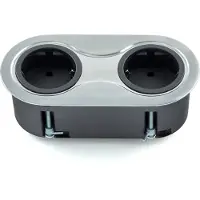 Sotech 2er spina integrata. 2x220V, cavo 1,5m+spina, finitura in acciaio inox