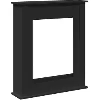 Syfax Cornice per Camino Nera 75x20x87,5 cm in Truciolato