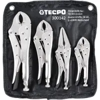 TECPO Set di pinze a morsetto , composto da 4 pezzi, realizzate in acciaio speciale, robuste, con elevata forza di serraggio e fornite con custodia