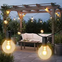 Spetebo 3.06 Catena luminosa a energia solare con 20 lampadine - Lunghezza circa 570 cm - Illuminazione LED per feste - Colore: bianco caldo
